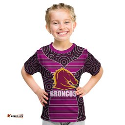NRL - Boncos Kid T Shirt Mix Dot Aboriginal Pink Version