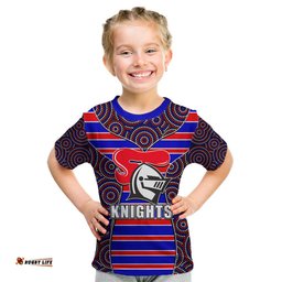 NRL - Knights Kid T Shirt Mix Dot Aboriginal