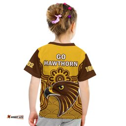 Hawthorn Football T Shirt KID Go Hawks 1902 Aboriginal Art