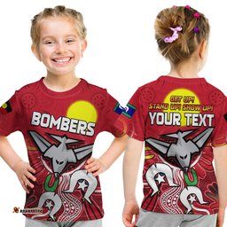 Custom Personalised Bombers NAIDOC Week T Shirt KID Essendon Football Aboriginal