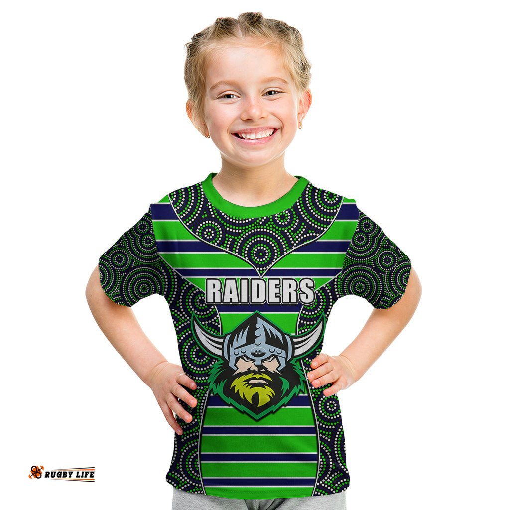 NRL - Raiders Kid T Shirt Mix Dot Aboriginal