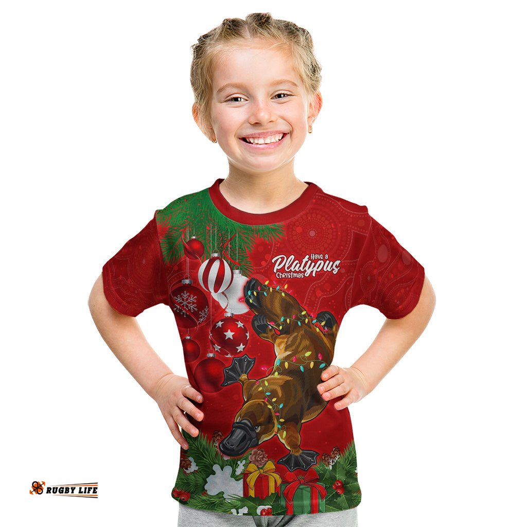 Platypus Lover Kid T Shirt Australia Merry Christmas Aboriginal