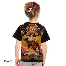 Personalised Australia Aries Kangaroo Zodiac Kid T Shirt Auz Astrology Aboriginal - Red