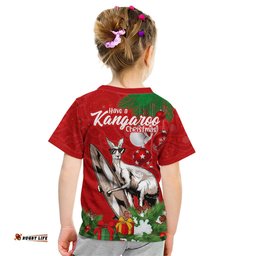 Kangaroo Lover Kid T Shirt Australia Merry Christmas Aboriginal