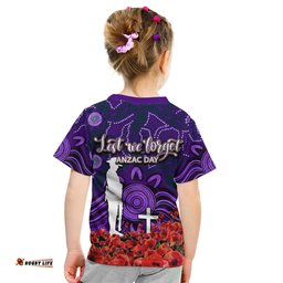 Storm T Shirt KID Anzac Day Poppy Flowers With Aboriginal