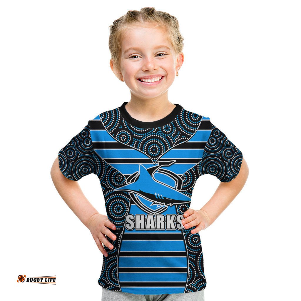 NRL - Sharks Kid T Shirt Mix Dot Aboriginal
