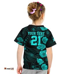 Heat Cricket Never Forget Custom Kid T Shirt ANZAC Day with Poppy Aboriginal