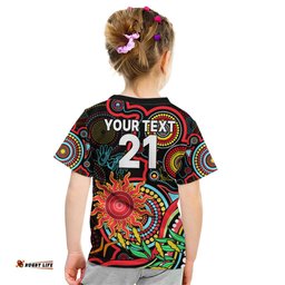 Custom Suns Football Aboriginal Art Kid T Shirt NAIDOC Indigenous Tribal