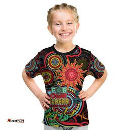 Custom Suns Football Aboriginal Art Kid T Shirt NAIDOC Indigenous Tribal