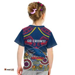 Adelaide Crows Football Kid T Shirt Aboriginal Mix Polynesian Pattern