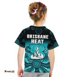 Brisbane Heat T Shirt KID Gradient Aboriginal Dot Painting