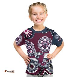 Custom Text And Number Sea Eagles Rugby Kid T Shirt Simple Aboriginal 1946