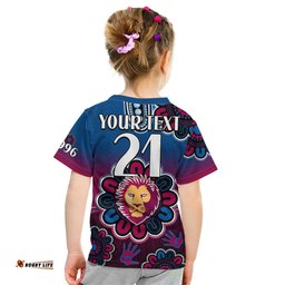 Custom Personalised AFL Brisbane Lions 1996 Aboriginal Kid T Shirt