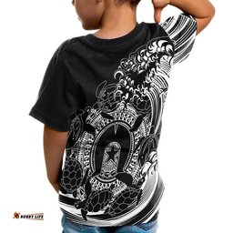 Aboriginal T-Shirt Kids, Torres Strait Islands in Wave Black