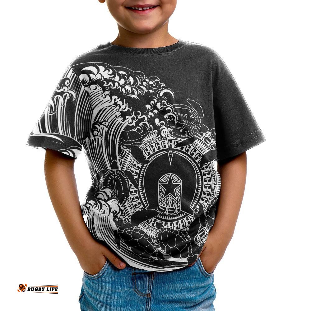 Aboriginal T-Shirt Kids, Torres Strait Islands in Wave Black