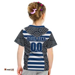 AFL - Cats Kid T Shirt Mix Dot Aboriginal