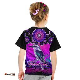 Personalised Australia Sagittarius Kookaburra Zodiac Kid T Shirt Auz Astrology Aboriginal - Magenta