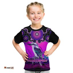 Personalised Australia Sagittarius Kookaburra Zodiac Kid T Shirt Auz Astrology Aboriginal - Magenta