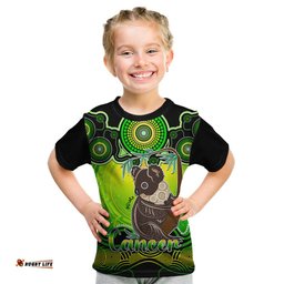 Personalised Australia Cancer Koala Zodiac Kid T Shirt Auz Astrology Aboriginal - Green