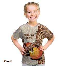 Thorny Devil Australia Kid T Shirt Baby Moloch Horridus With Ants - Aboriginal Art