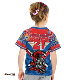 Custom NRL Knight Kid T Shirt Proud Newcastle Aboriginal Vibe