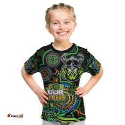 Custom Raiders Rugby Aboriginal Art Kid T Shirt NAIDOC Indigenous Tribal