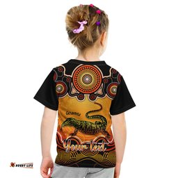 Personalised Australia Capricorn Goanna Zodiac Kid T Shirt Auz Astrology Aboriginal - Red