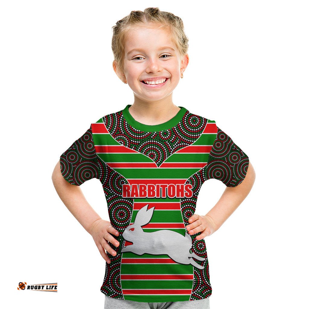 NRL - Rabbitohs Kid T Shirt Mix Dot Aboriginal