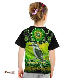 Personalised Australia Sagittarius Kookaburra Zodiac Kid T Shirt Auz Astrology Aboriginal - Green