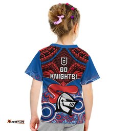 Knights Rugby Kid T Shirt Aboriginal Mix Polynesian Pattern