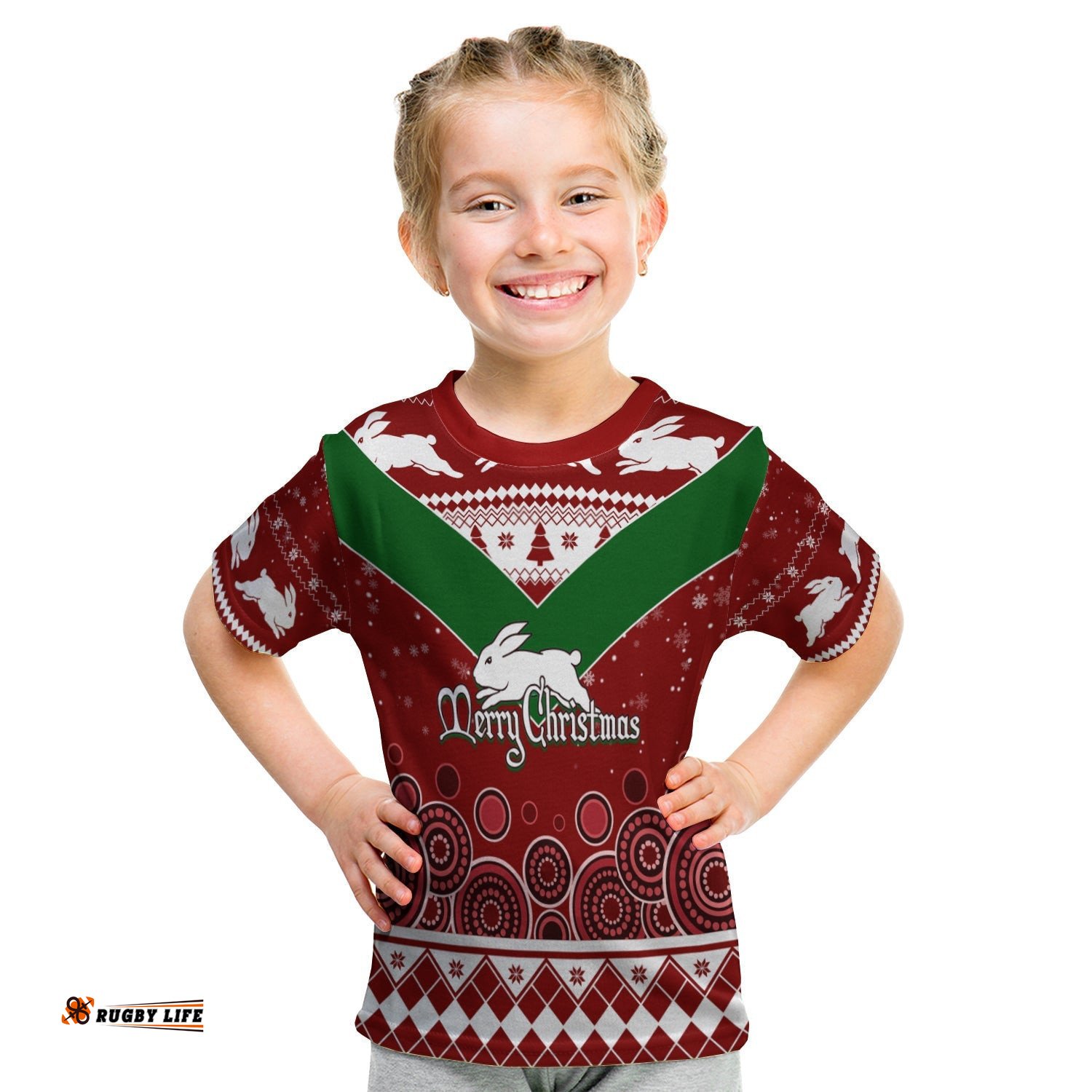 Aboriginal Art The Bunnies Merry Christmas KID T-Shirt