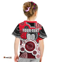 Custom Personalised And Number Saints AFL Kid T Shirt Aboriginal Patterns