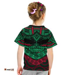 Rabbitohs Rugby Kid T Shirt Polynesian and Aboriginal Special Version
