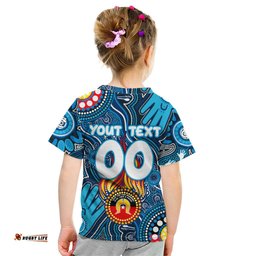 Personalised NAIDOC Week 2024 Carlton Blues Kid T Shirt Australian Aboriginal Hand Painting