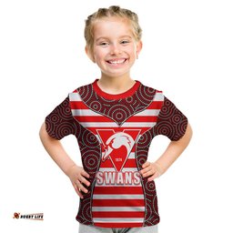 AFL - Swans Kid T Shirt Mix Dot Aboriginal