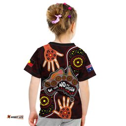 Australia Indigenous Kid T Shirt We Vote NO To Division Aboriginal Map