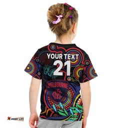 Custom Demons Football Aboriginal Art Kid T Shirt NAIDOC Indigenous Tribal