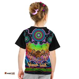 Personalised Australia Scorpio Tarantulas Spider Zodiac Kid T Shirt Auz Astrology Aboriginal - Rainbow