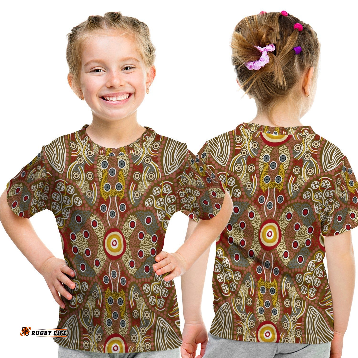 Aboriginal Art Dot Vibes T Shirt KID Indigenous - NO.2