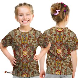 Aboriginal Art Dot Vibes T Shirt KID Indigenous - NO.2