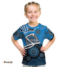 Custom Text And Number Strikers BBL Kid T Shirt Aboriginal Patterns