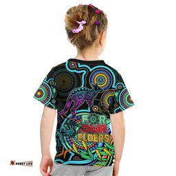 Kangaroos Football Aboriginal Art Kid T Shirt NAIDOC Indigenous Tribal