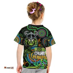 Raiders Rugby Aboriginal Art Kid T Shirt NAIDOC Indigenous Tribal