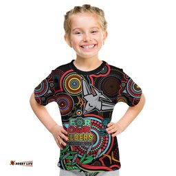 Bombers Football Aboriginal Art Kid T Shirt NAIDOC Indigenous Tribal
