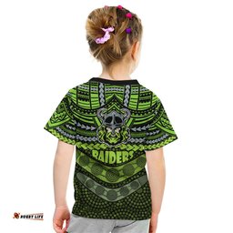 Raiders Rugby Kid T Shirt Polynesian and Aboriginal Special Version