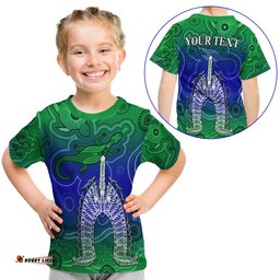 Custom Personalised Torres Strait Islands T Shirt KID Aboriginal Art Lizard Symbol Peace