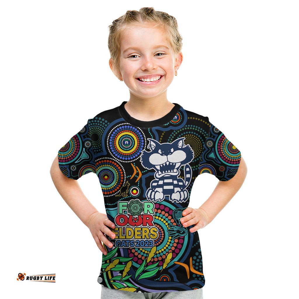 Cats Football Aboriginal Art Kid T Shirt NAIDOC Indigenous Tribal