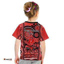 Melbourne Renegades Cricket Kid T Shirt Happy Australia Day Aboriginal Art