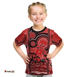 Melbourne Renegades Cricket Kid T Shirt Happy Australia Day Aboriginal Art