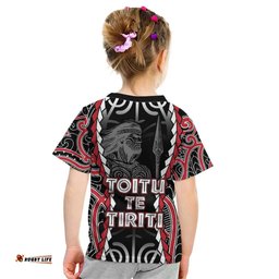 Aotearoa Waitangi Day Kid T Shirt Maori Warrior Tribal Tattoo LT05